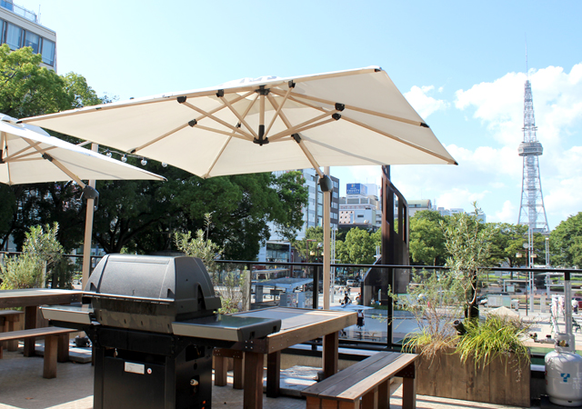 名古屋 栄 サカエヒロバスのイタリアンBBQレストラン CARVINO 栄 テラス席